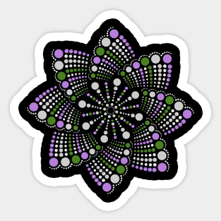 Seamless Repeating Geometric Mandala Dot Art Genderqueer Pride Pattern Sticker